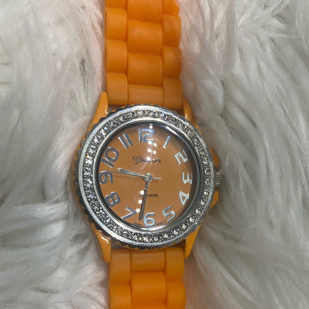 Geneva orange flexible watch